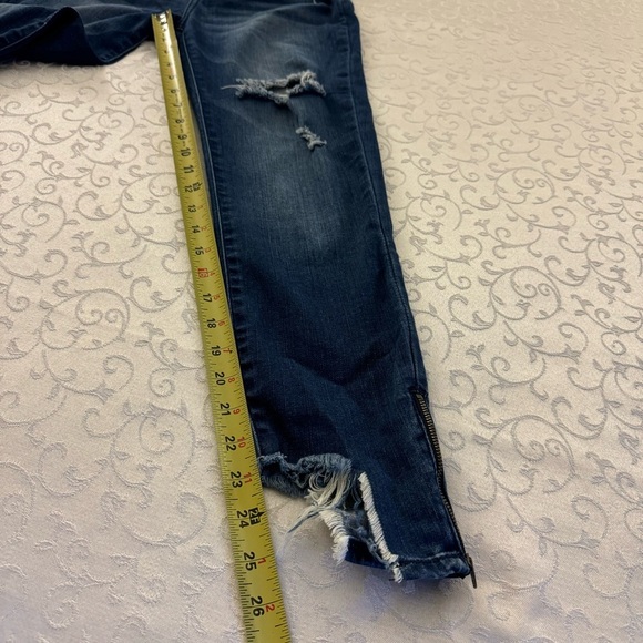 Cello Distressed High Rise Skinny Jeans With Ankle Zippers - Picture 14 of 16